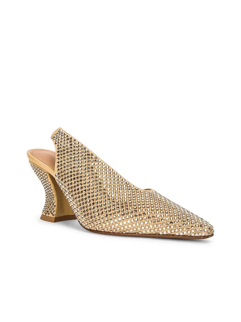 Bottega Veneta Gold Crystal Almond Toe Slingback Pumps EU36 NIB $1800